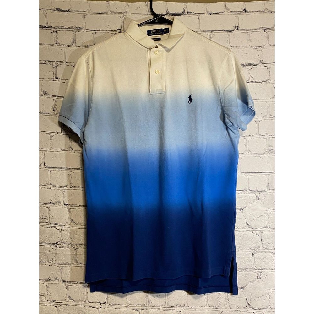Polo by Ralph Lauren Men's Polo Shirt Size M Custom Fit Blue Ombre Navy Logo